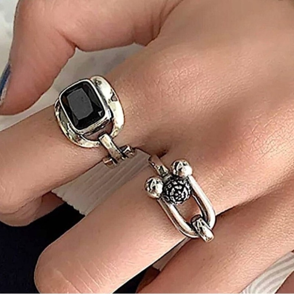 Sterling Silver Horseshoe Necklace Bracelet Ring Set Matching Bundle HorseBit - Picture 8 of 10